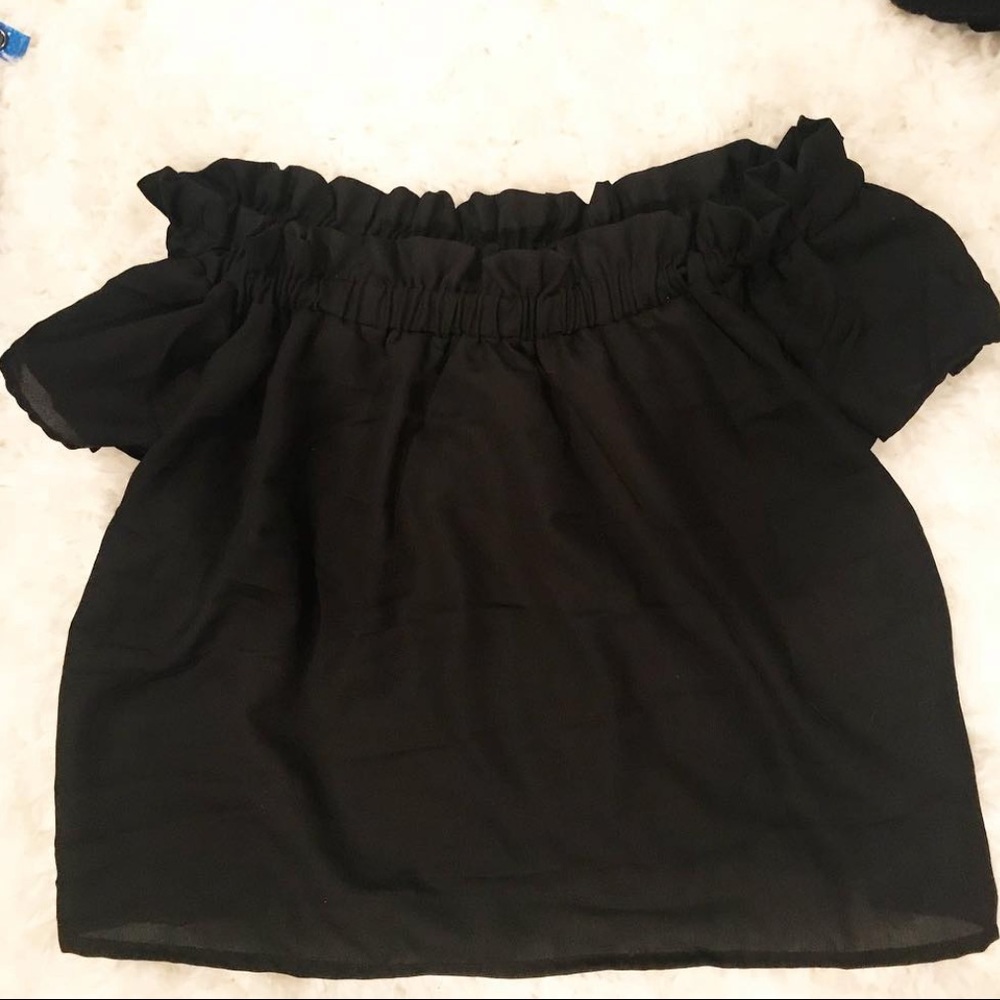Plain off shoulder black top Nordstrom